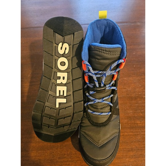 Sorel Whitney II Short Fleece Lined Snow‎ Boots Black Blue Red Size 6 NEW $140